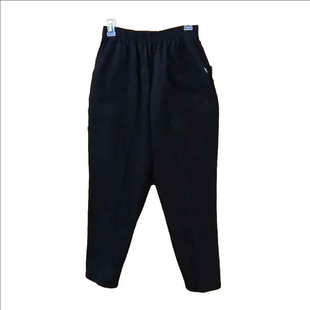 90's Chic Comfort Collection Black Cotton Pants Women size 12P